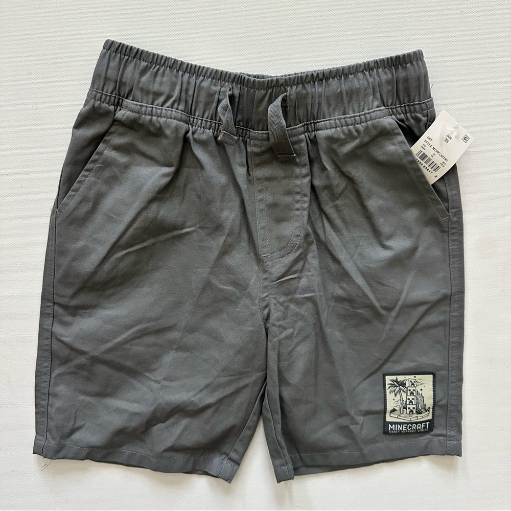 Gray Minecraft Shorts Size XS (4/5) Boys